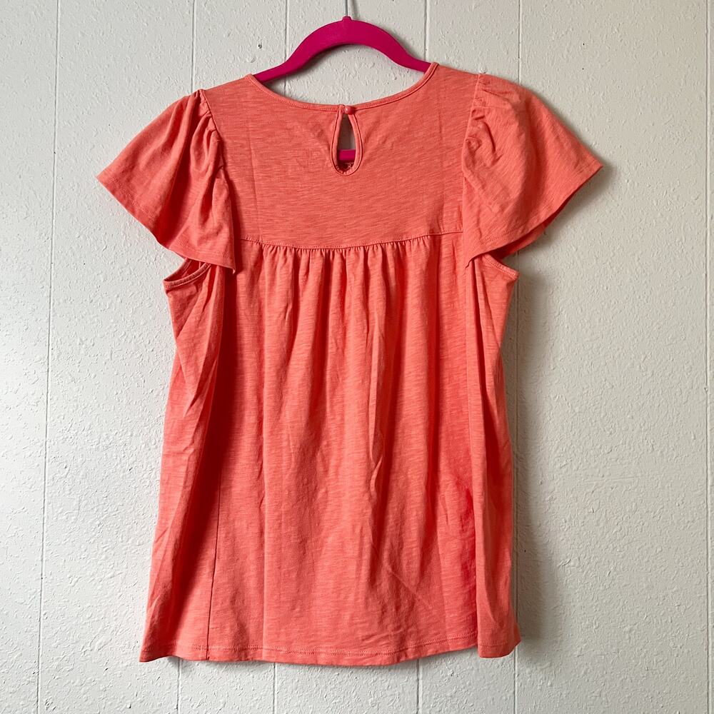St. John's Bay Crochet Flutter Sleeve Womens Top Petite S Indie Boho Chic Beachy - Picture 6 of 12